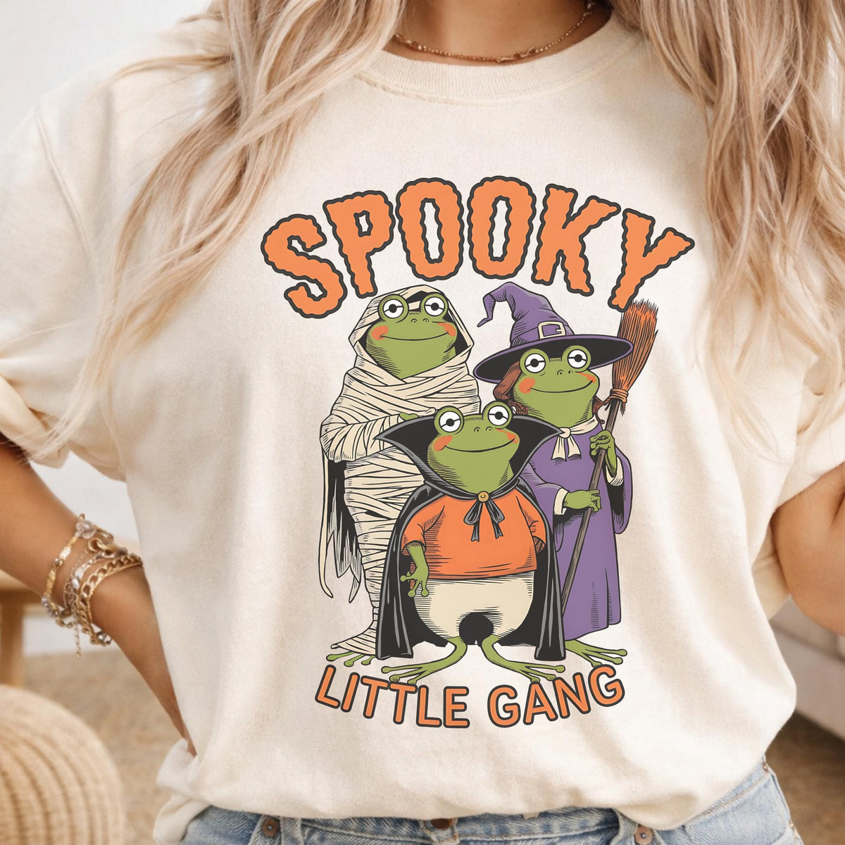 Spooky Frog Sweatshirt, Halloween Frog Family Crewneck, Spooky Little Gang Mummy Witch Vampire Frog Sweater, Cute Fall Gift Idea 2026