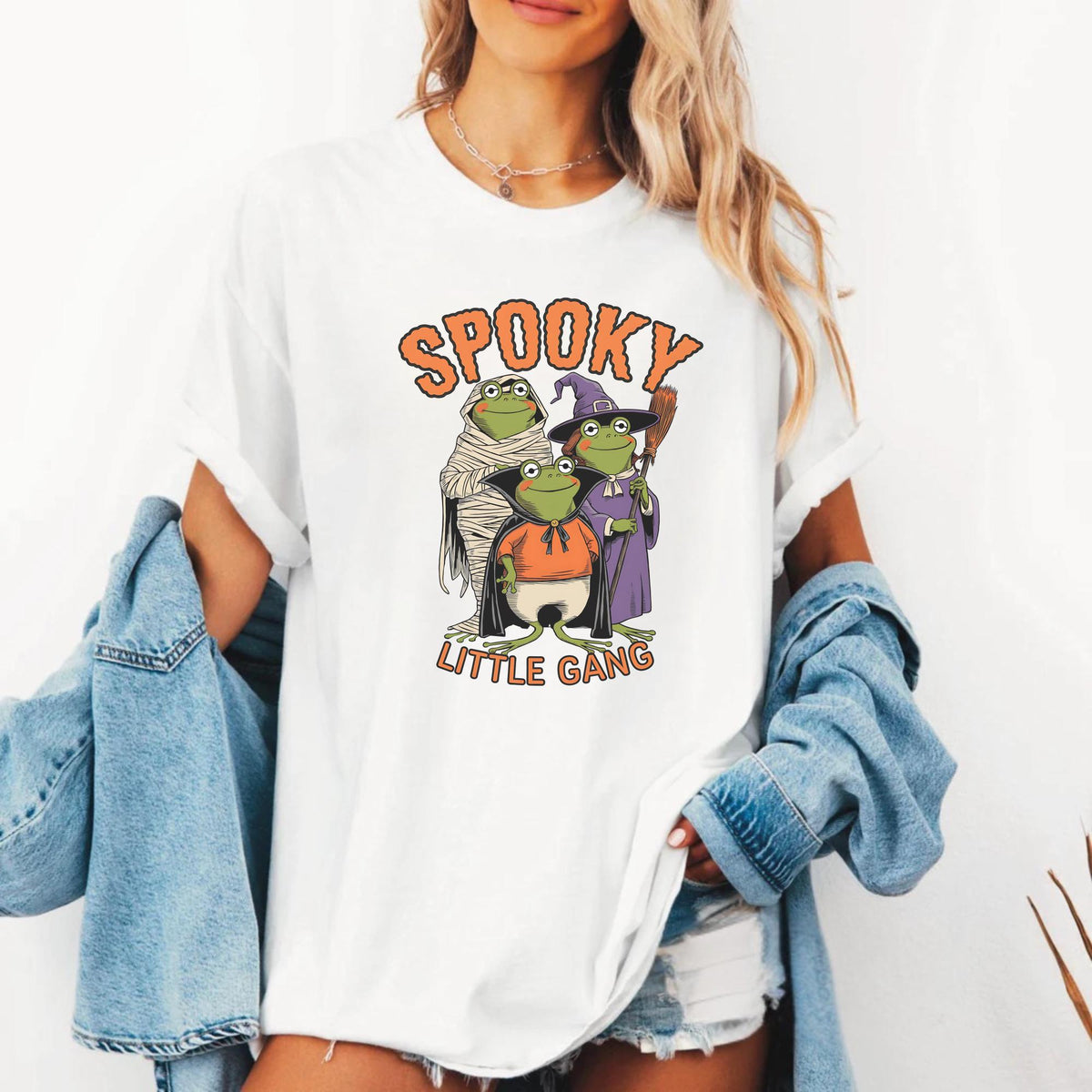 Spooky Frog Sweatshirt, Halloween Frog Family Crewneck, Spooky Little Gang Mummy Witch Vampire Frog Sweater, Cute Fall Gift Idea 2026