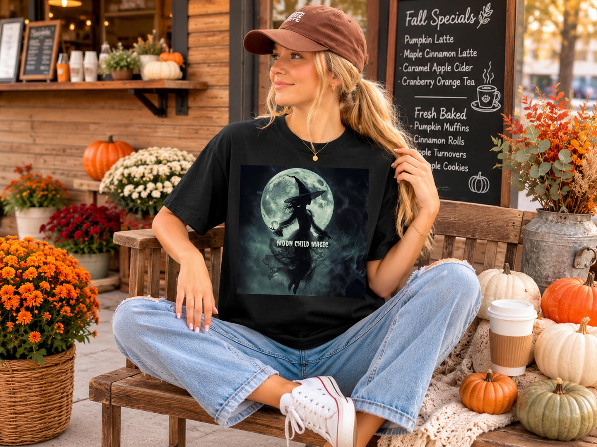 Moon Child Magic Sweatshirt, Witchy Moon Crewneck, Mystical Witch Sweatshirt, Gothic Fantasy Pullover, Celestial Halloween Gift Idea