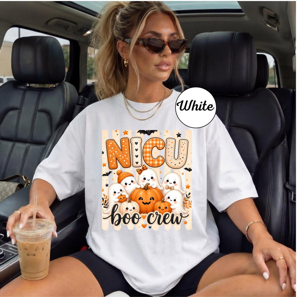 NICU Nurse Boo Crew Sweatshirt, Halloween Ghost Nurse Crewneck, Neonatal Nurse Spooky Pullover, Cute Fall Gift for Nurses and NICU Staff