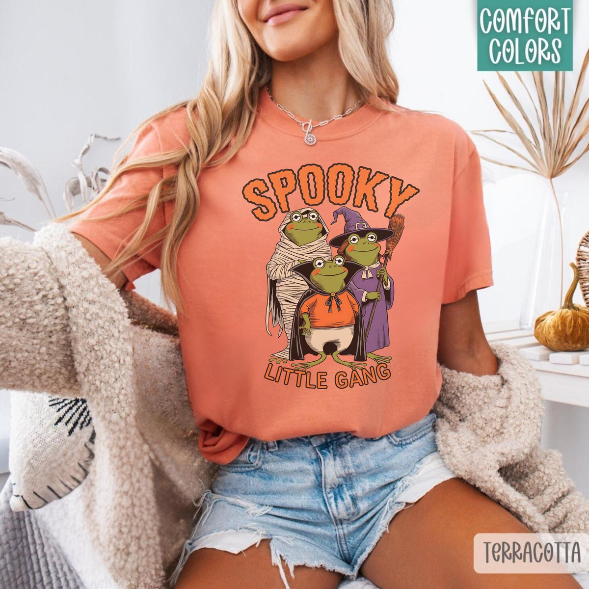 Spooky Frog Sweatshirt, Halloween Frog Family Crewneck, Spooky Little Gang Mummy Witch Vampire Frog Sweater, Cute Fall Gift Idea 2026