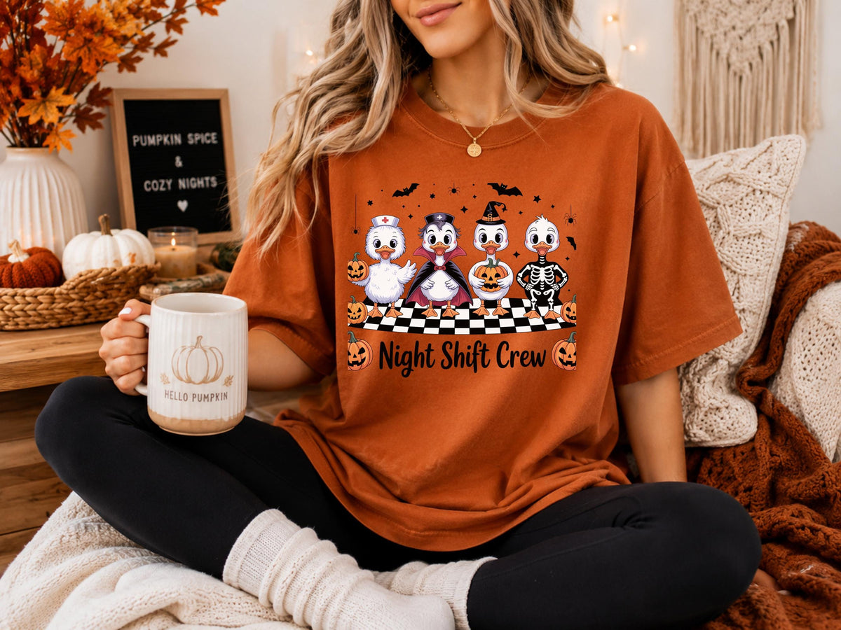 Night Shift Nurse Funny Halloween Geese Halloween Nurse Ghost Sweatshirt, Neonatal Nurse Boo Crewneck, Spooky Nursing Pullover, Cute Medical