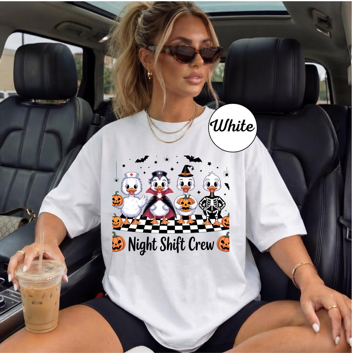 Night Shift Nurse Funny Halloween Geese Halloween Nurse Ghost Sweatshirt, Neonatal Nurse Boo Crewneck, Spooky Nursing Pullover, Cute Medical