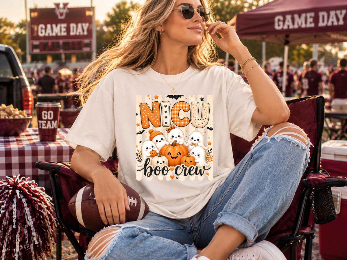 NICU Nurse Boo Crew Sweatshirt, Halloween Ghost Nurse Crewneck, Neonatal Nurse Spooky Pullover, Cute Fall Gift for Nurses and NICU Staff