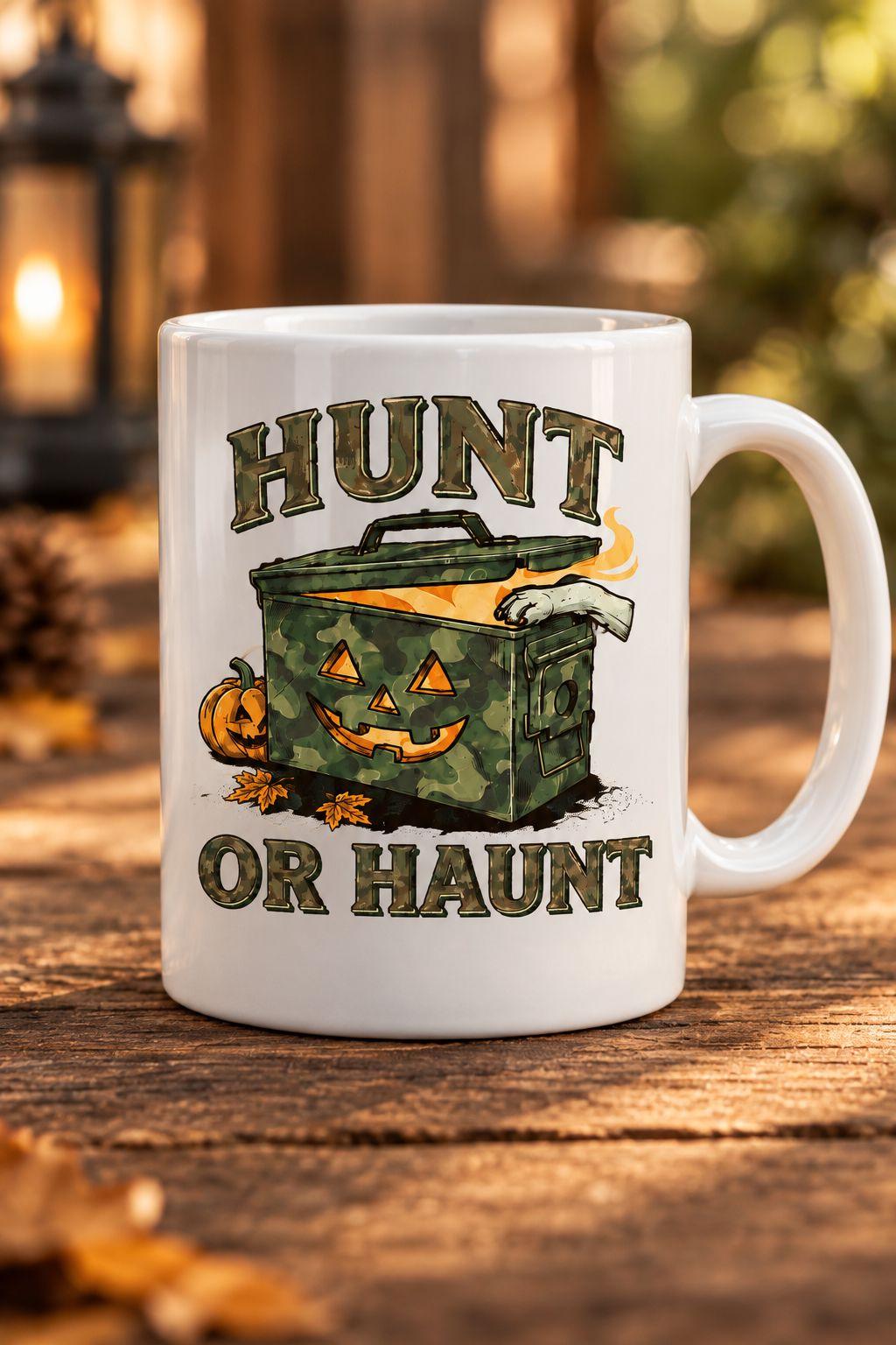 Hunt or Haunt Halloween Shirt, Camouflage Pumpkin Tee, Funny Hunting Graphic, Spooky Fall Shirt for Outdoor Fans and Pumpkin Lovers