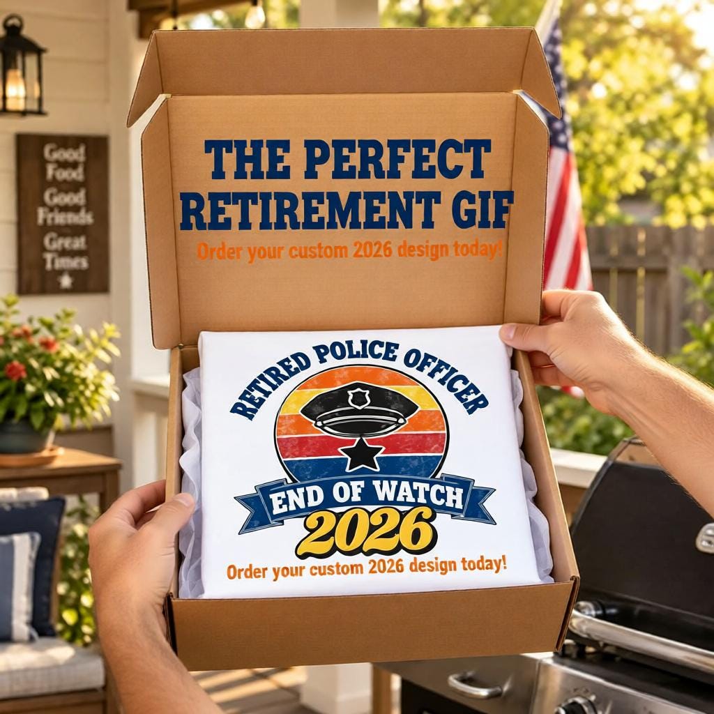 Retired Police Officer 2026 Shirt, Mug or Tote, Retro Police Retirement Gift, End of Watch, Law Enforcement Gift