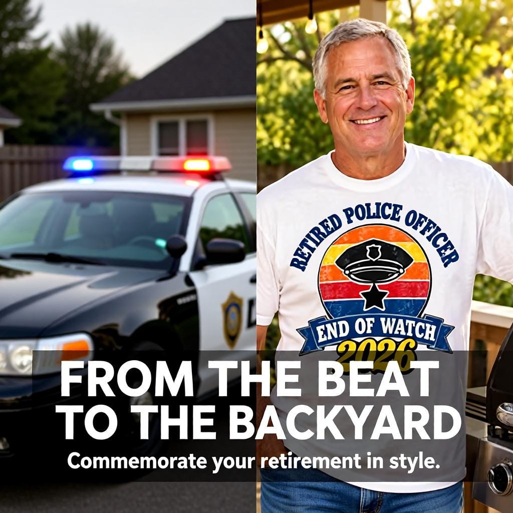 Retired Police Officer 2026 Shirt, Mug or Tote, Retro Police Retirement Gift, End of Watch, Law Enforcement Gift