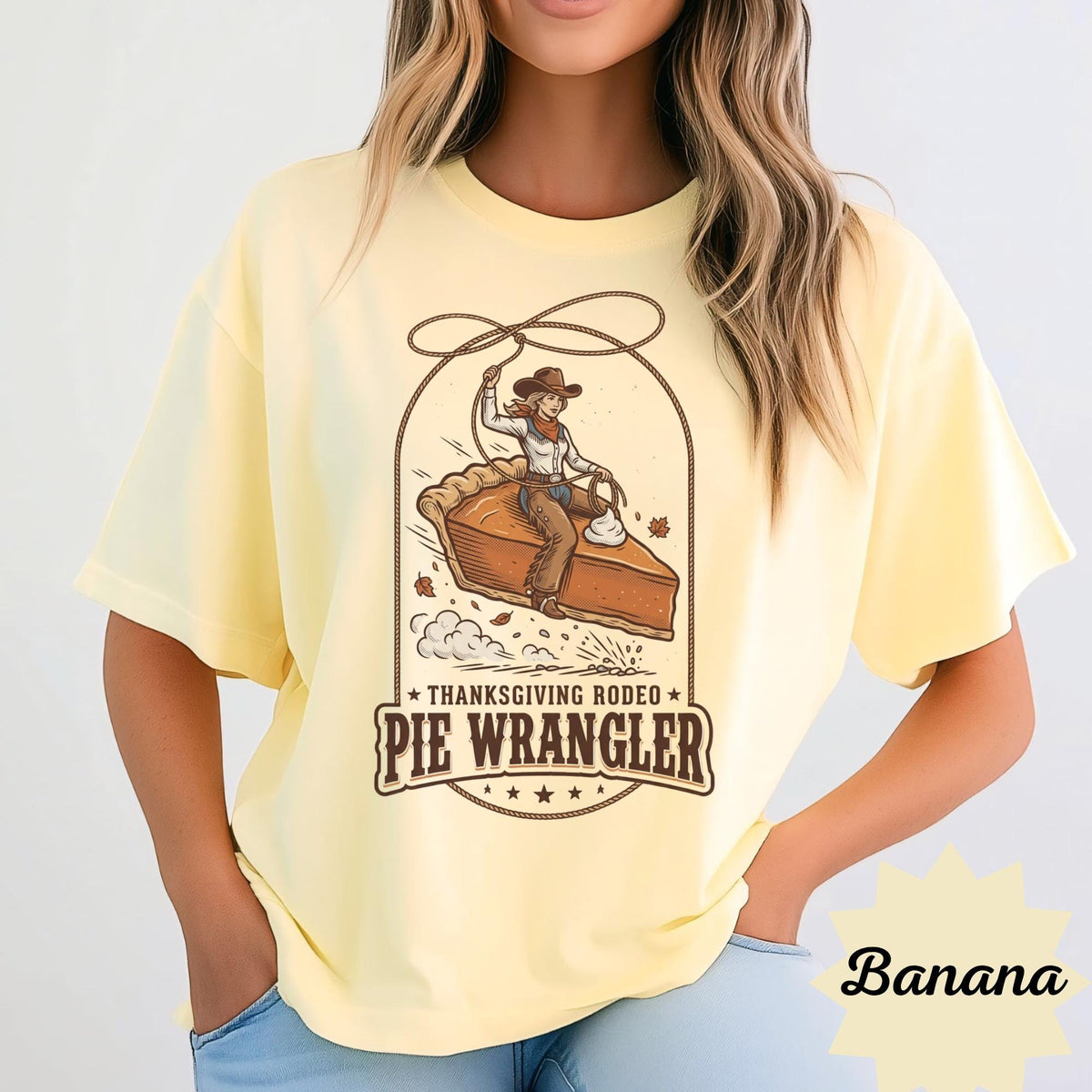 Thanksgiving Rodeo Pie Wrangler Sweatshirt, Western Cowgirl Thanksgiving Crewneck, Fall Rodeo Sweatshirt, Country Holiday Pullover