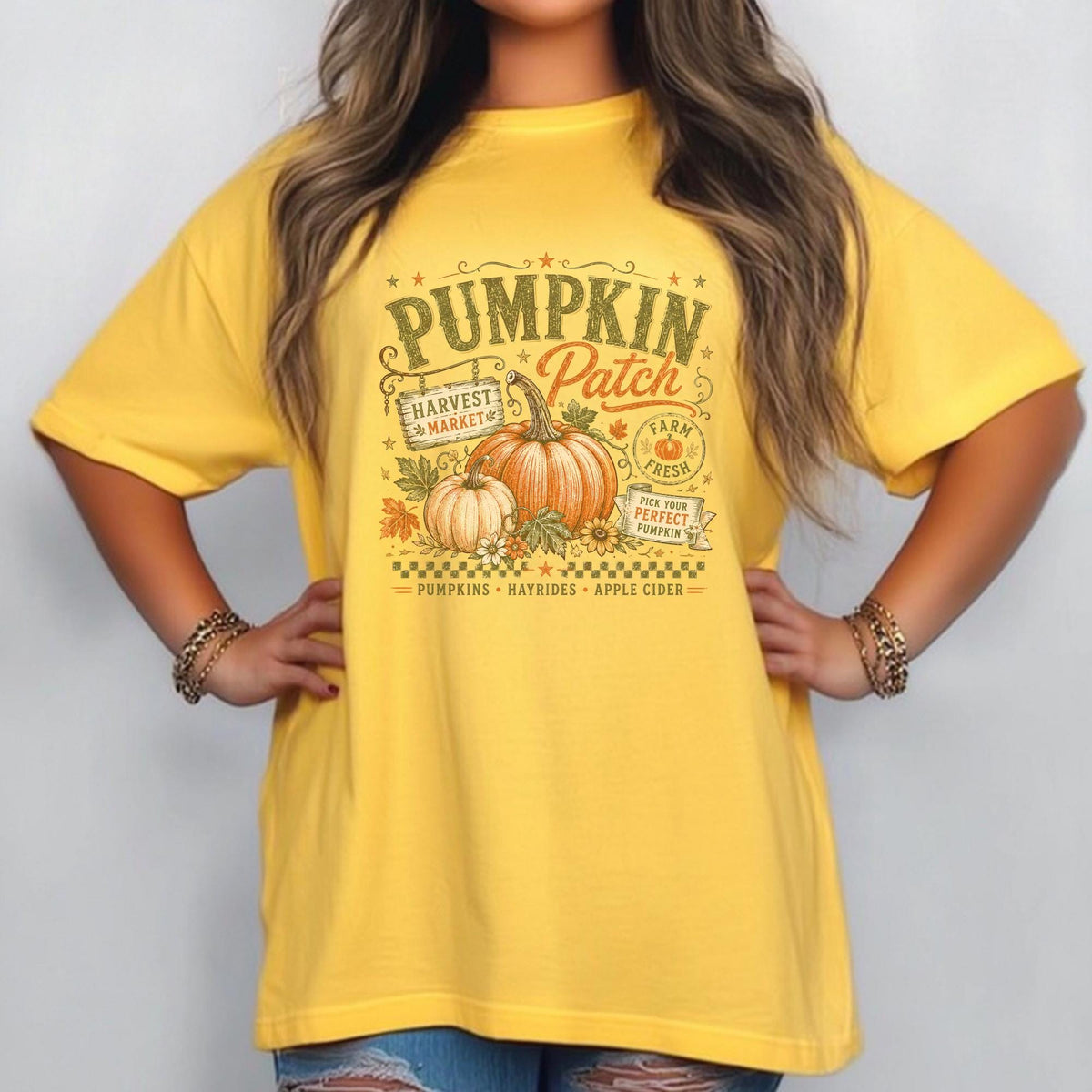 Pumpkin Patch Sweatshirt, Fall Farm Shirt, Harvest Market Crewneck, Hayride and Apple Cider Autumn Clothing, Cozy Seasonal Gift Idea