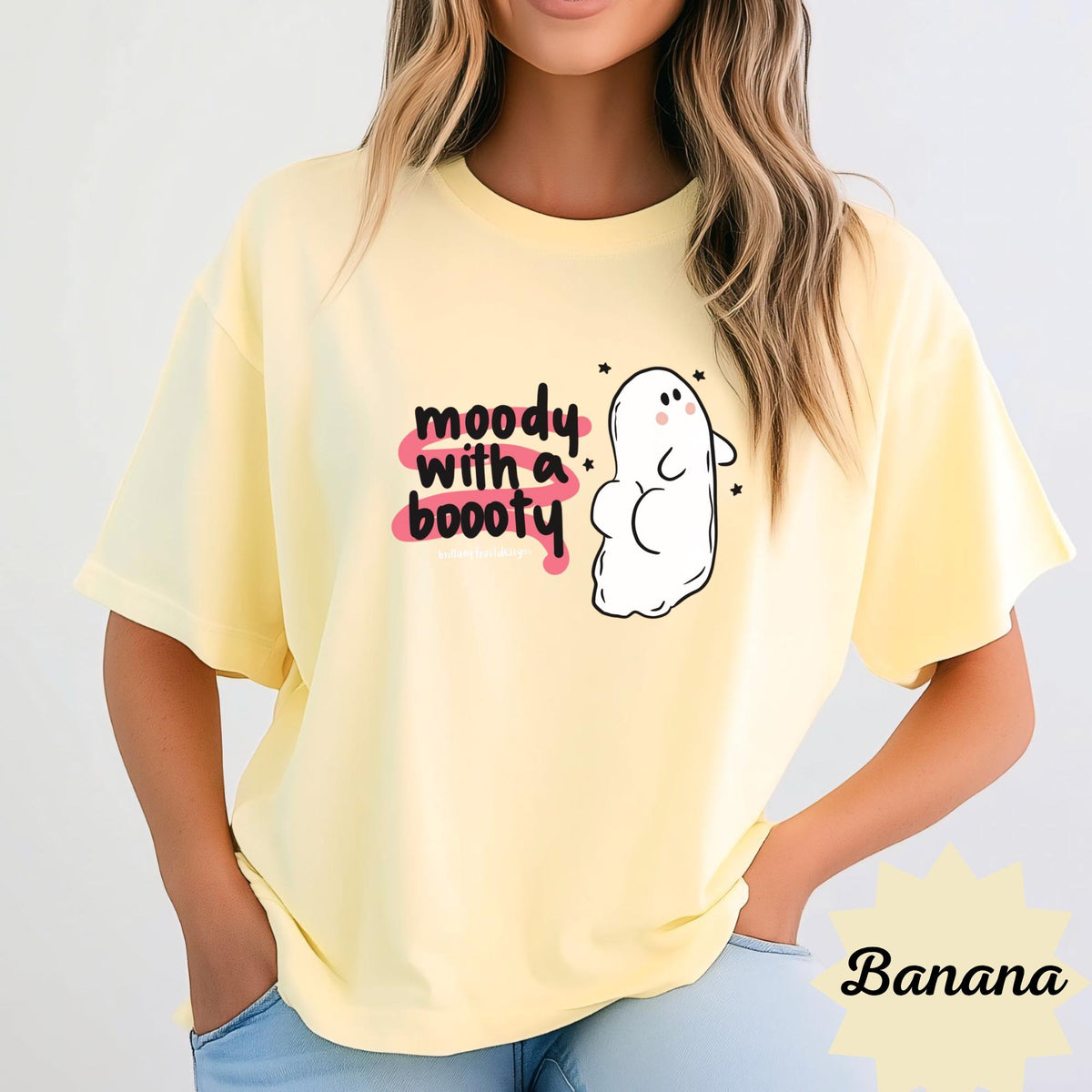 Moody With a Booty Sweatshirt, Cute Ghost Crewneck, Funny Moody Gift, Cozy Spooky Season Pullover, Kawaii Graphic Sweater for Her and Him