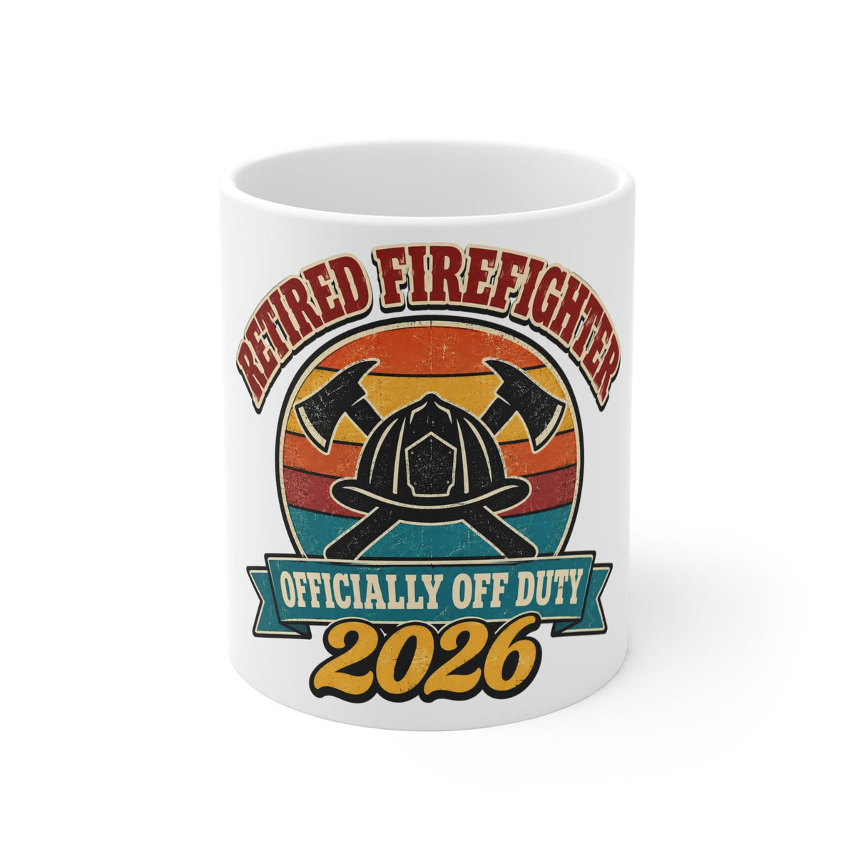Retired Firefighter 2026 Mug, Firefighter Retirement Gift, Officially Off Duty Coffee Mug, Retro Fireman Cup, Fire Dept Gift