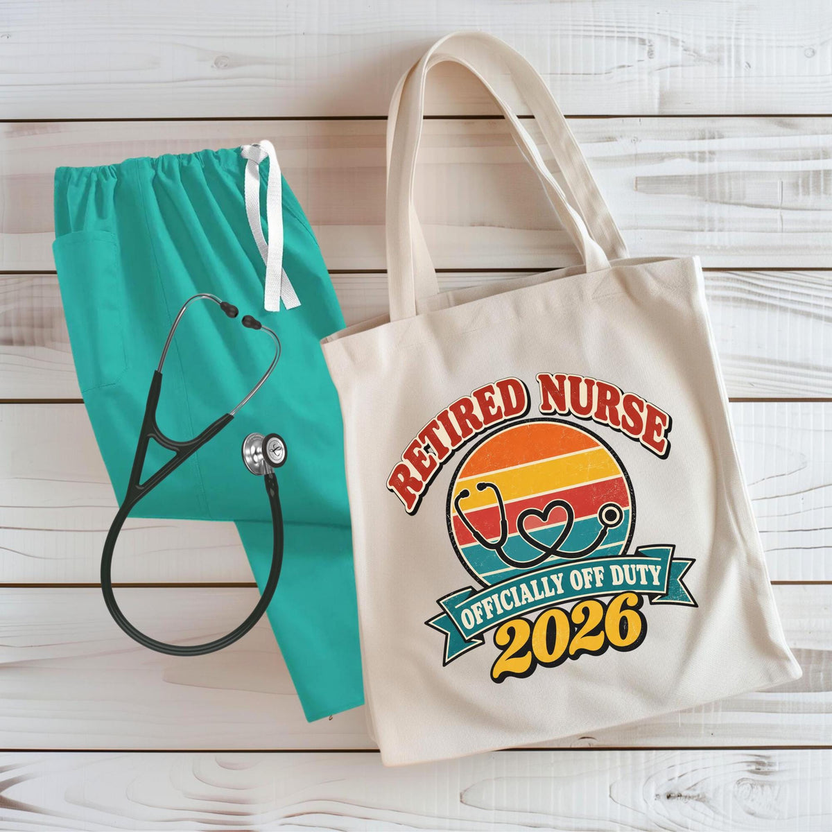 Retired Nurse 2026 Shirt, Mug or Tote, Retro Nurse Retirement Gift, Officially Off Duty Tee, RN Retirement Party Gift for Her