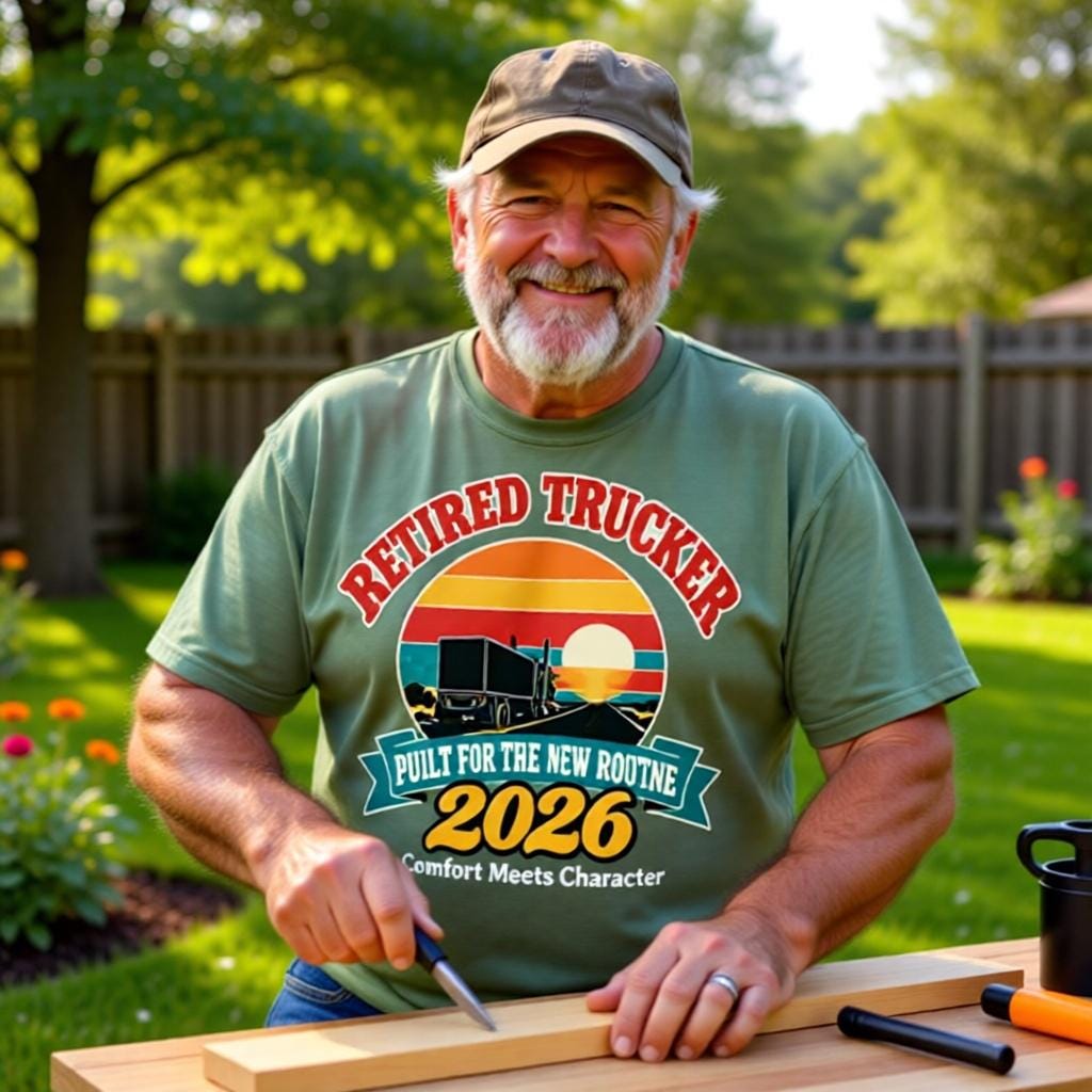 Retired Trucker 2026 Shirt, Mug or Tote, Retro Truck Driver Retirement Gift, Parked For Good, CDL Driver Gift