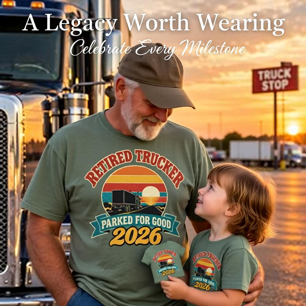 Retired Trucker 2026 Shirt, Mug or Tote, Retro Truck Driver Retirement Gift, Parked For Good, CDL Driver Gift