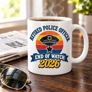 Retired Police Officer 2026 Shirt, Mug or Tote, Retro Police Retirement Gift, End of Watch, Law Enforcement Gift