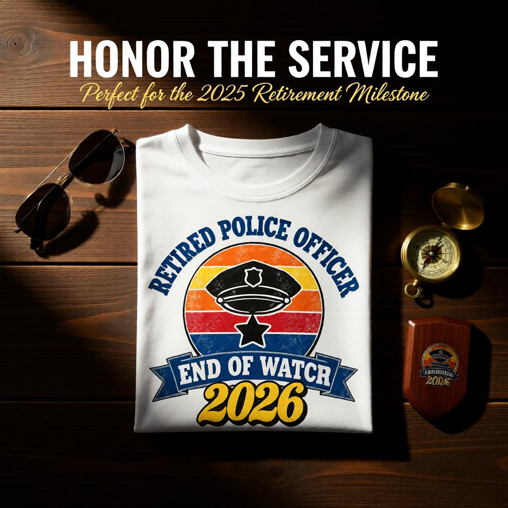 Retired Police Officer 2026 Shirt, Mug or Tote, Retro Police Retirement Gift, End of Watch, Law Enforcement Gift