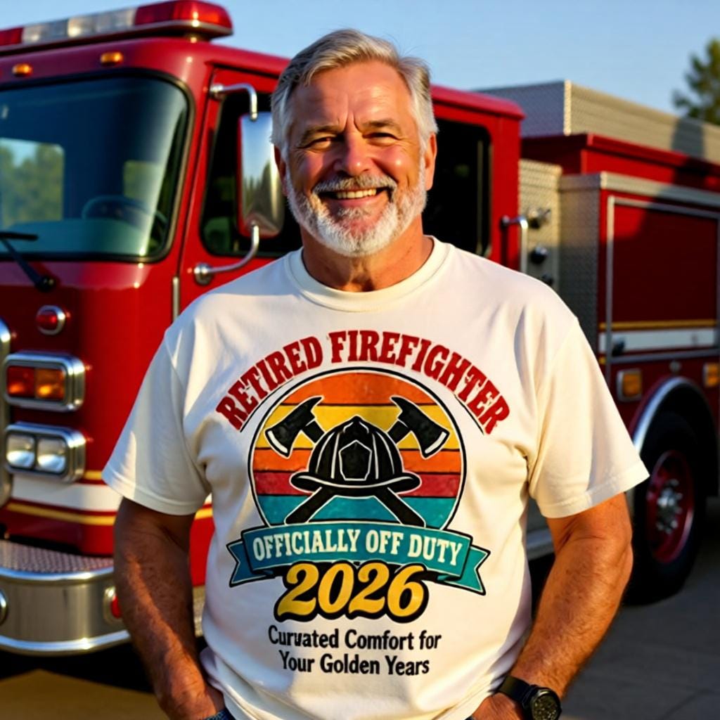 Retired Firefighter 2026 Shirt, Mug or Tote, Retro Firefighter Retirement Gift, Officially Off Duty, Fire Dept Gift
