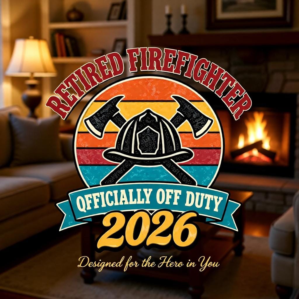 Retired Firefighter 2026 Shirt, Mug or Tote, Retro Firefighter Retirement Gift, Officially Off Duty, Fire Dept Gift