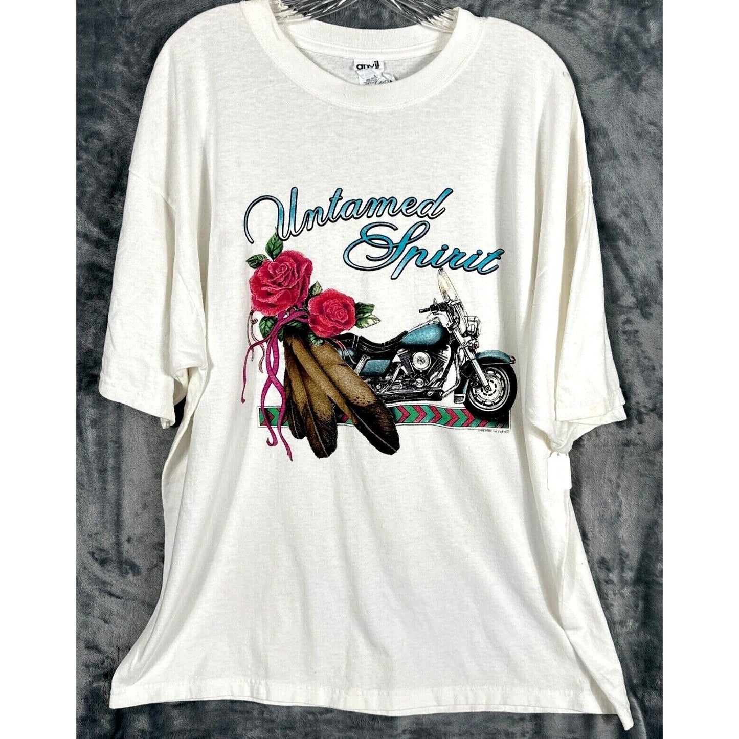 Anvil Women’s Biker T-Shirt “Untamed Spirit” Adult 2X Large Shirt