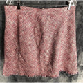 Banana Republic Womens Tweed Pink Fringe A Line Lined Skirt Faux Wrap Size 12