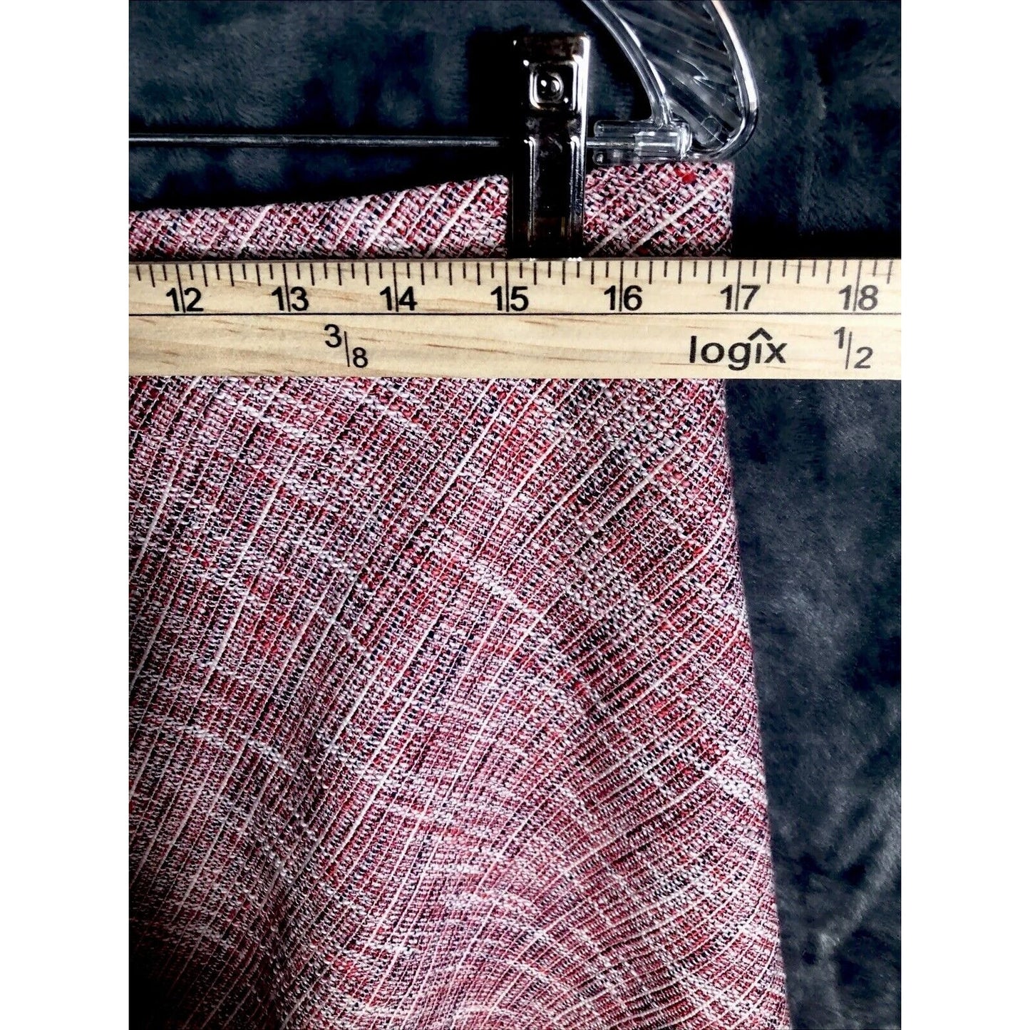 Banana Republic Womens Tweed Pink Fringe A Line Lined Skirt Faux Wrap Size 12