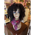 Short Black Afro Kinky Curly Wigs Synthetic Full Wig With Bangs Women Daily Wear