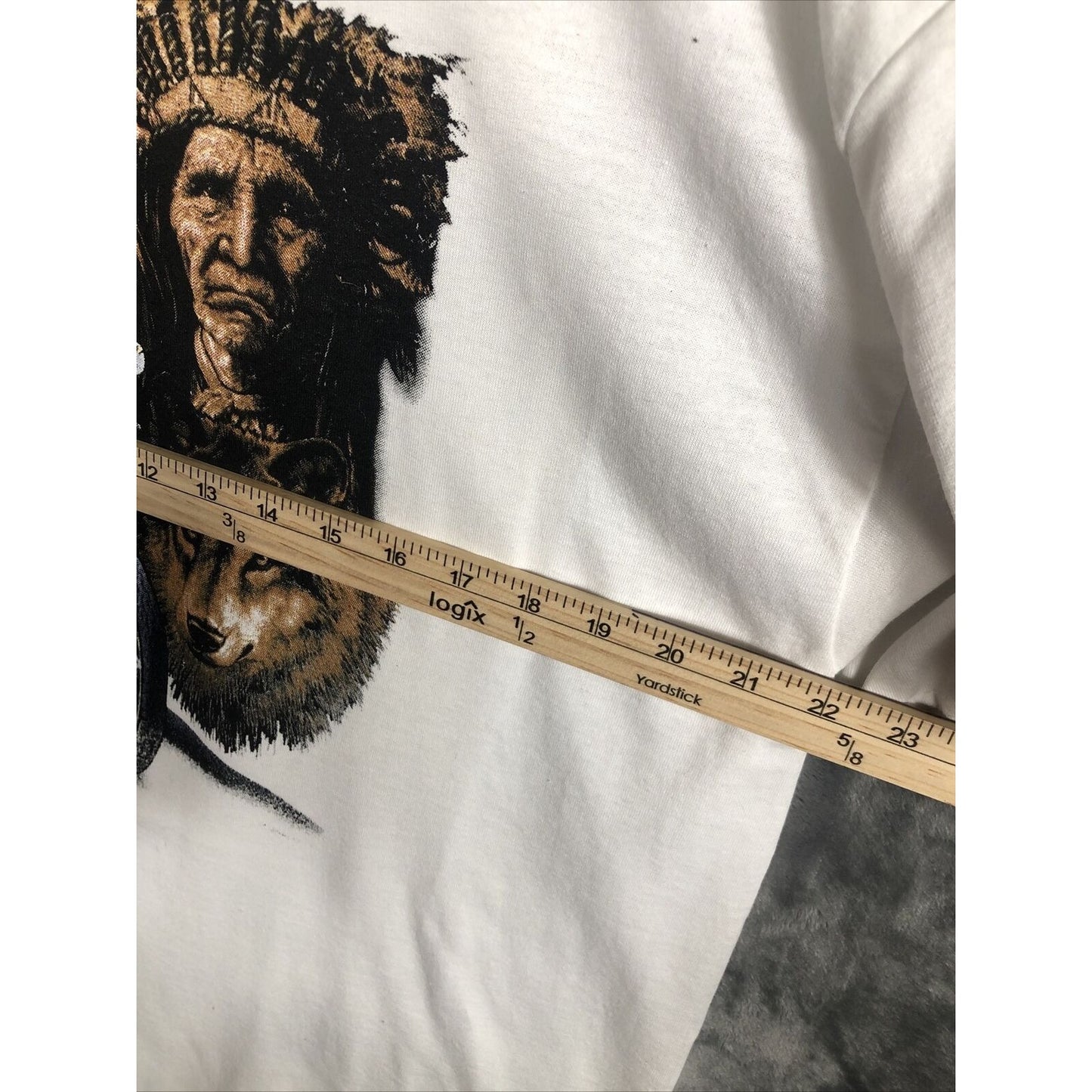 Men’s T-Shirt Living The Legend Indian Biker Eagle Theme Size Adult Extra Large