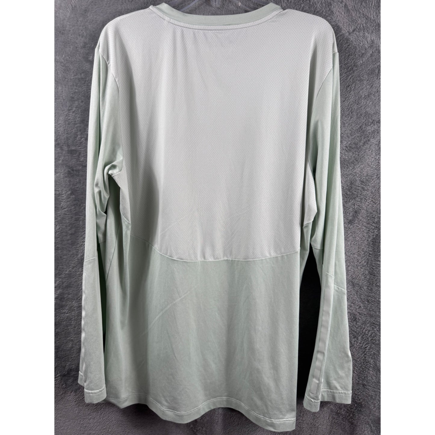 Adidas Long-Sleeve AEROREADY Quarter-Zip Performance Shirt Light Green Size XL Lightweight & Breathable Material