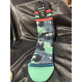 Stance Dwyane Wade Collection Casual Crew Socks M 6-12 Combed Cotton Blend Palm Print Navy/Green