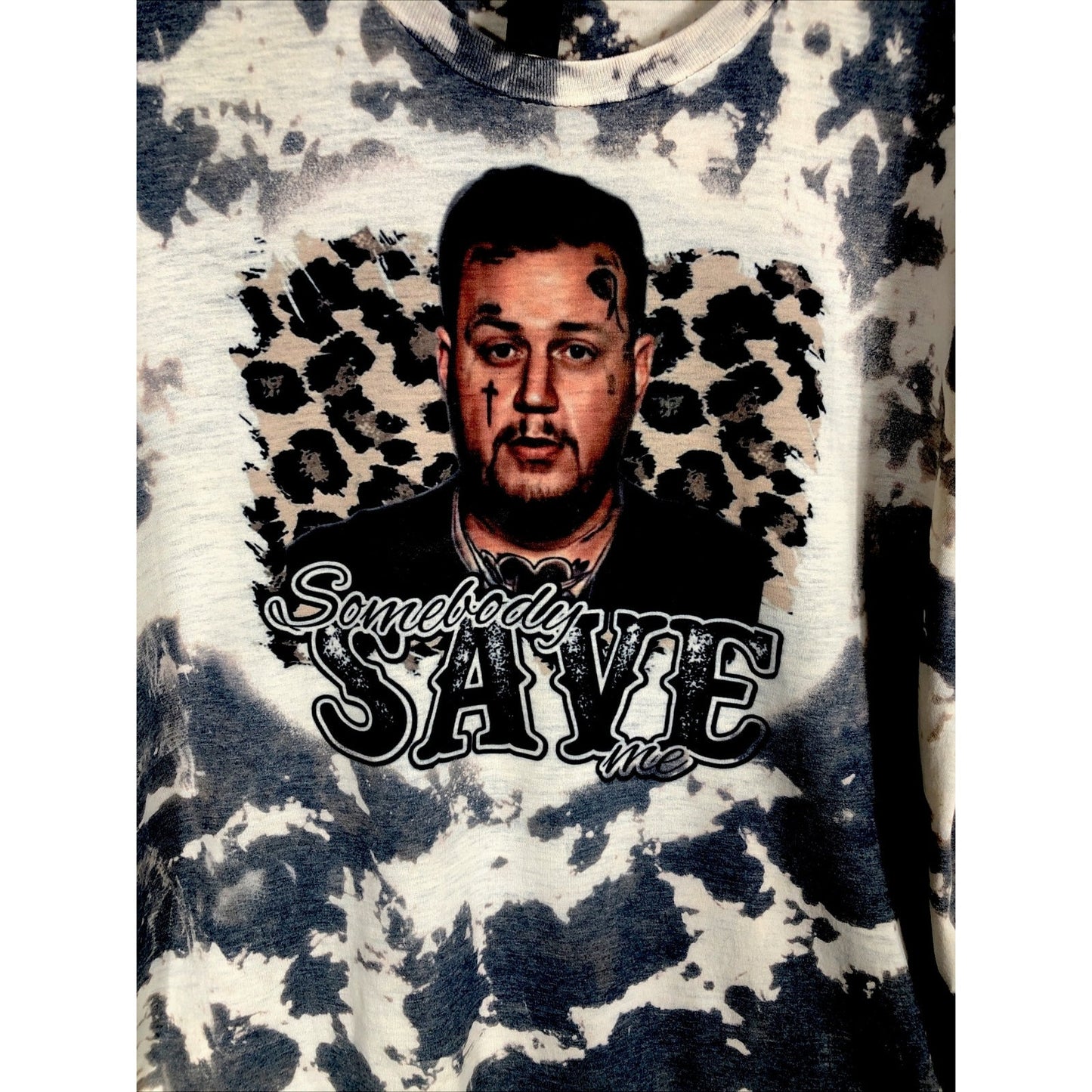 Somebody Save Me Unisex Music Tye Dyed Bleached T-Shirt Size Adult Extra Large