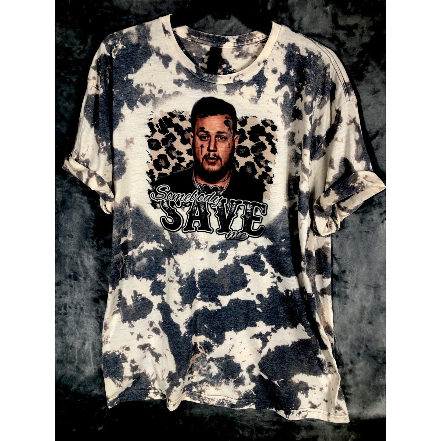 Somebody Save Me Unisex Music Tye Dyed Bleached T-Shirt Size Adult Extra Large