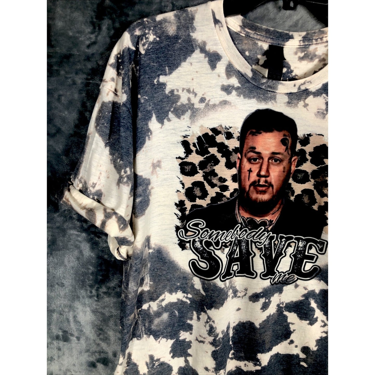 Somebody Save Me Unisex Music Tye Dyed Bleached T-Shirt Size Adult Extra Large