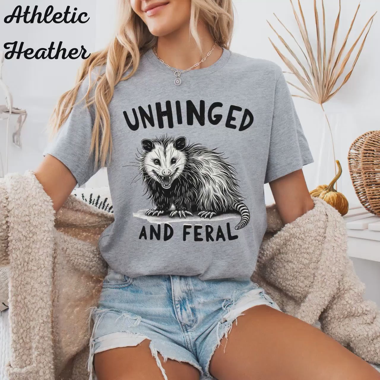 Unhinged and Feral T-Shirt  Funny Women's Graphic Tee, Chaotic Energy Shirt, Sarcastic Humor Gift for Her, Unapologetic Girl Shirt