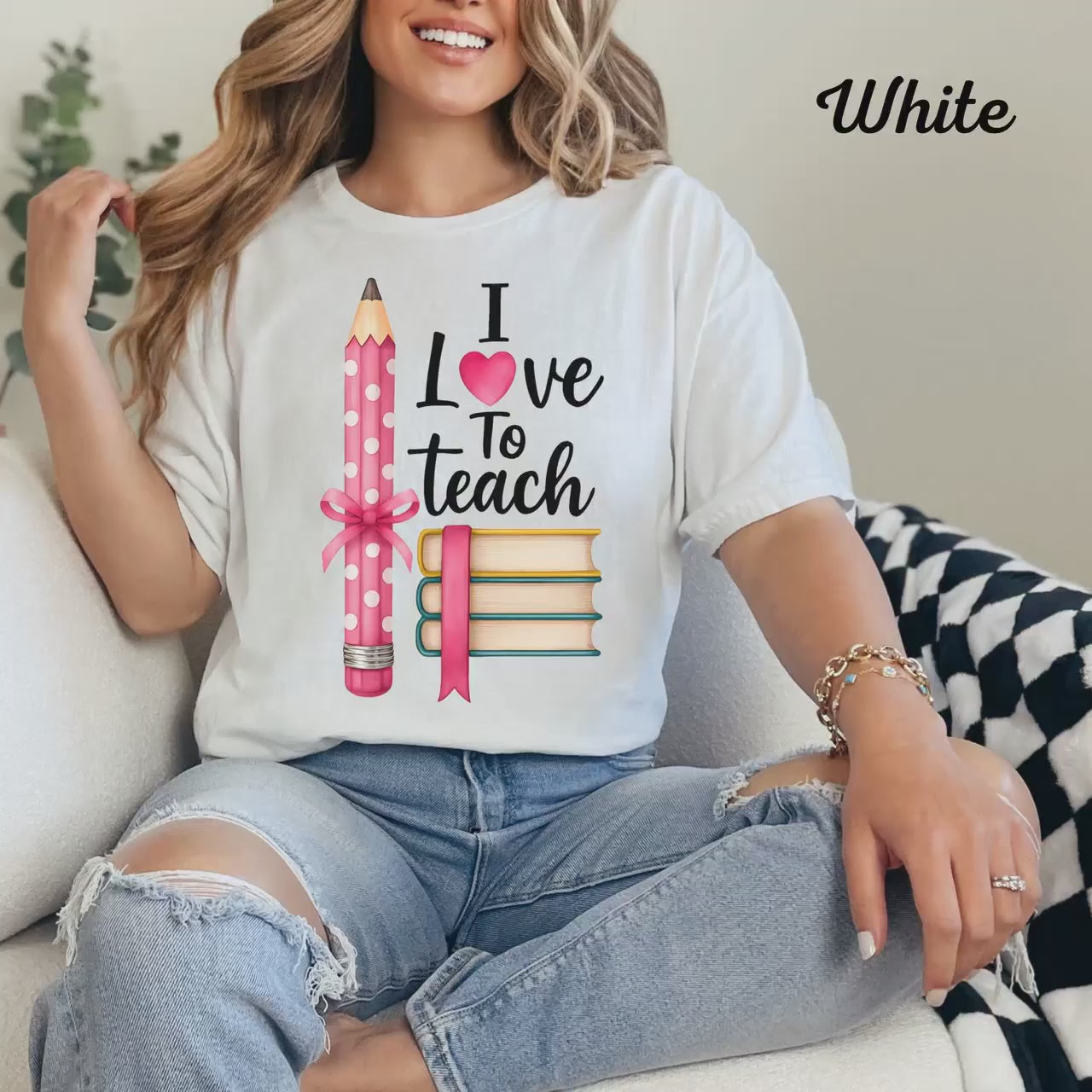 I Love to Teach Womens Shirt  Teacher Life Tee  Inspirational Teaching Shirt  School Staff Gift Back to School Wear