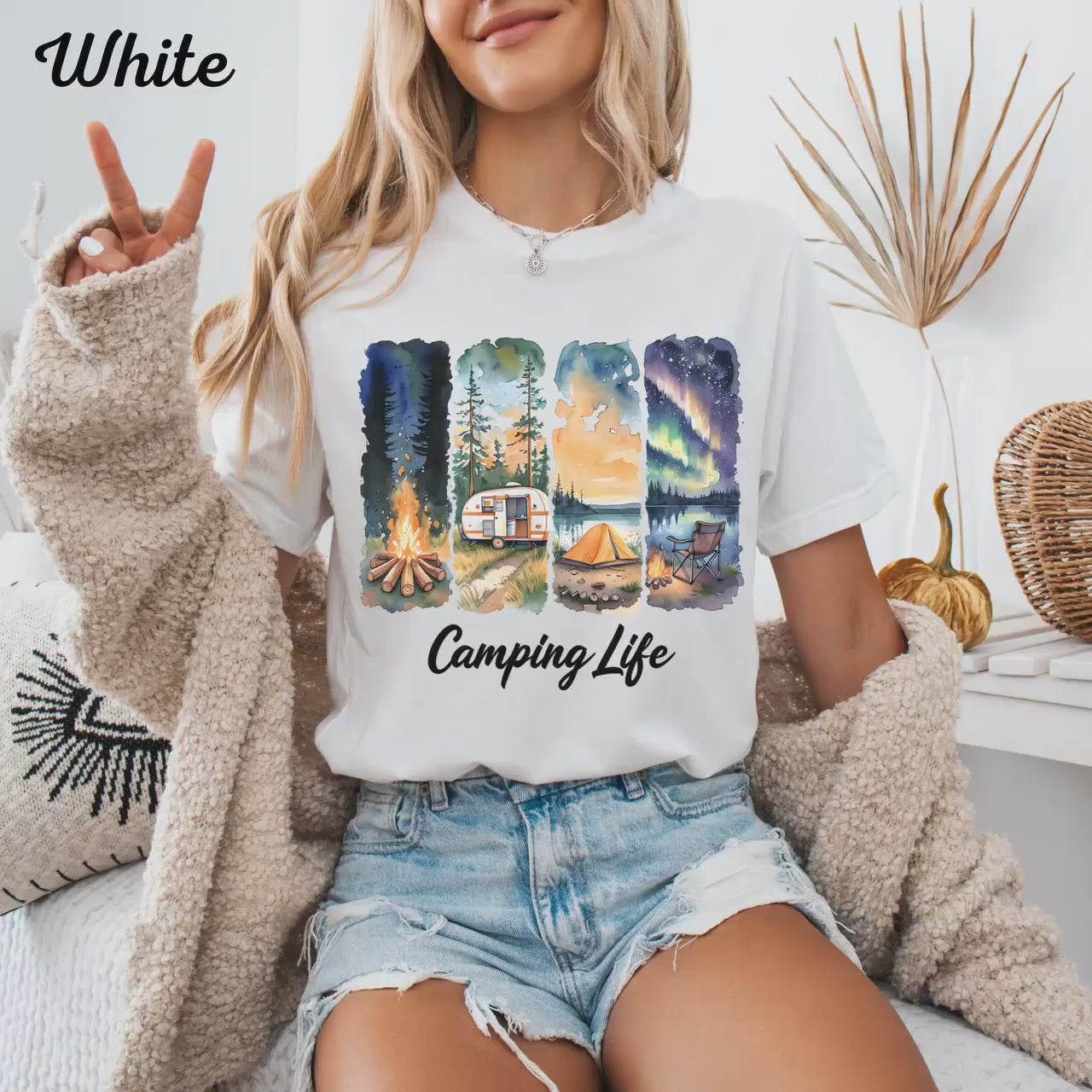 Women's Outdoor Adventure Graphic Tee: Camping, Hiking, RV Life, Nature Lover, Campfire Comfort
