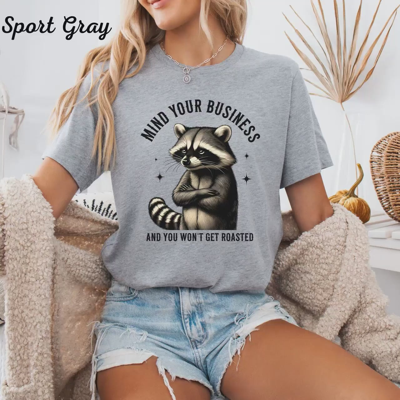 Mind Your Business Raccoon T-Shirt: Funny Graphic Tee for Animal Lovers, Unisex Humor Apparel