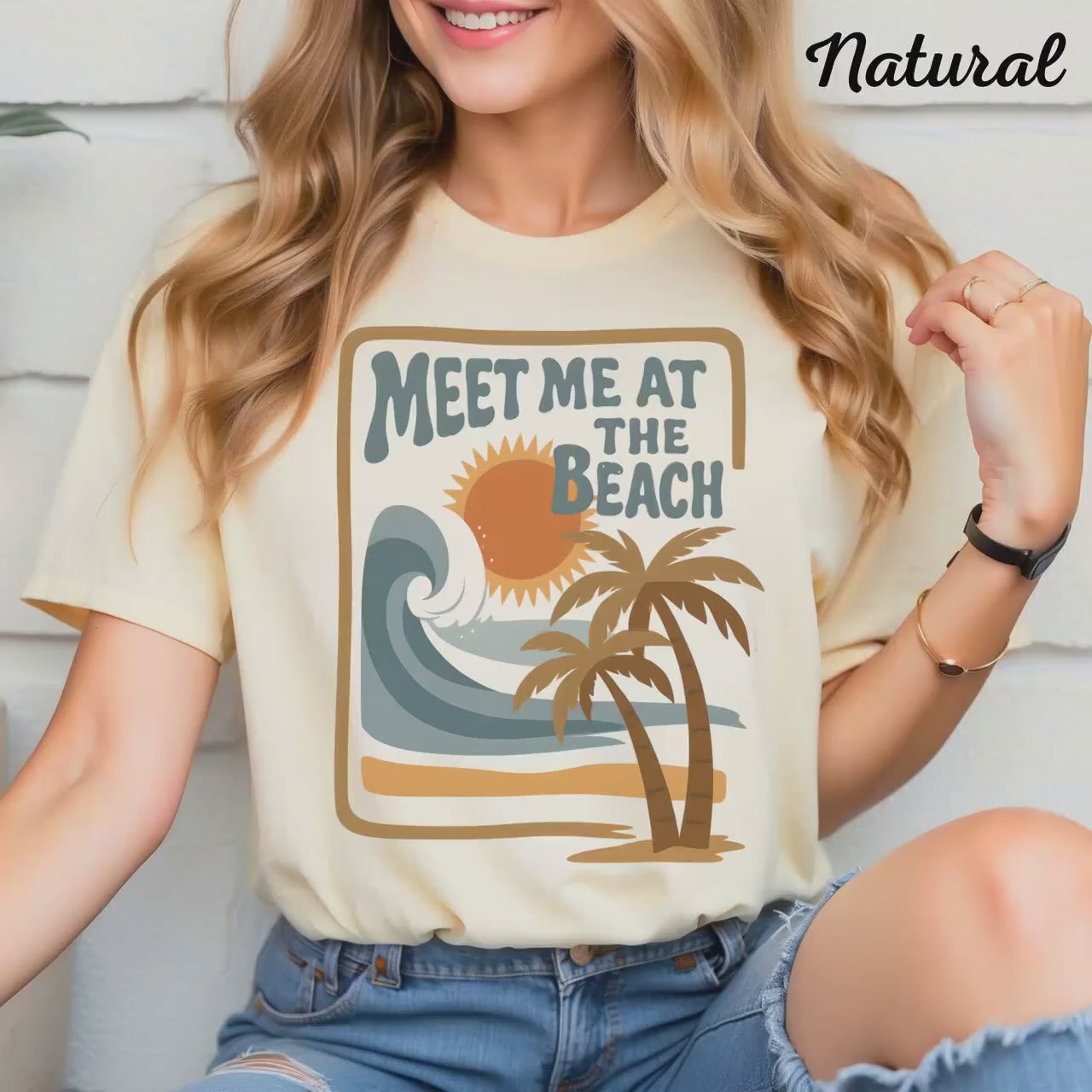 Meet Me at the Beach TShirt  Womens Summer Graphic Tee, Cute Beach Shirt, Coastal Vacation Top, Ocean Lover Gift, Casual Beachwear