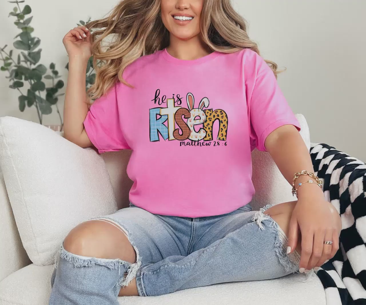 He Has Risen: Christian Women's Faith Shirt | Religious Easter Tee | Inspirational Bible Quote Top