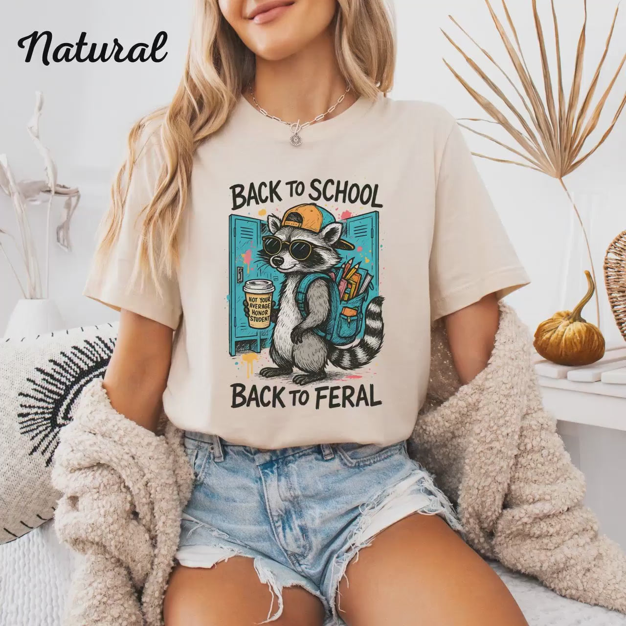 Feral & Fabulous Back to School Chaos Shirt: Funny Wild Child Tee for Unhinged Student Aesthetic