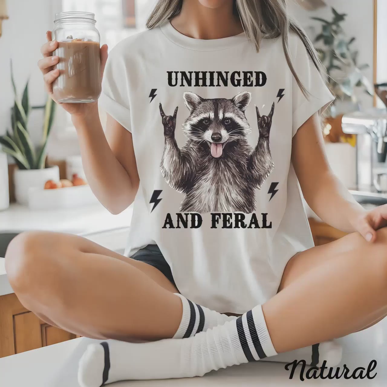Unhinged Feral Raccoon T-Shirt: Funny Trash Panda Graphic Tee for Wild Animal Lovers