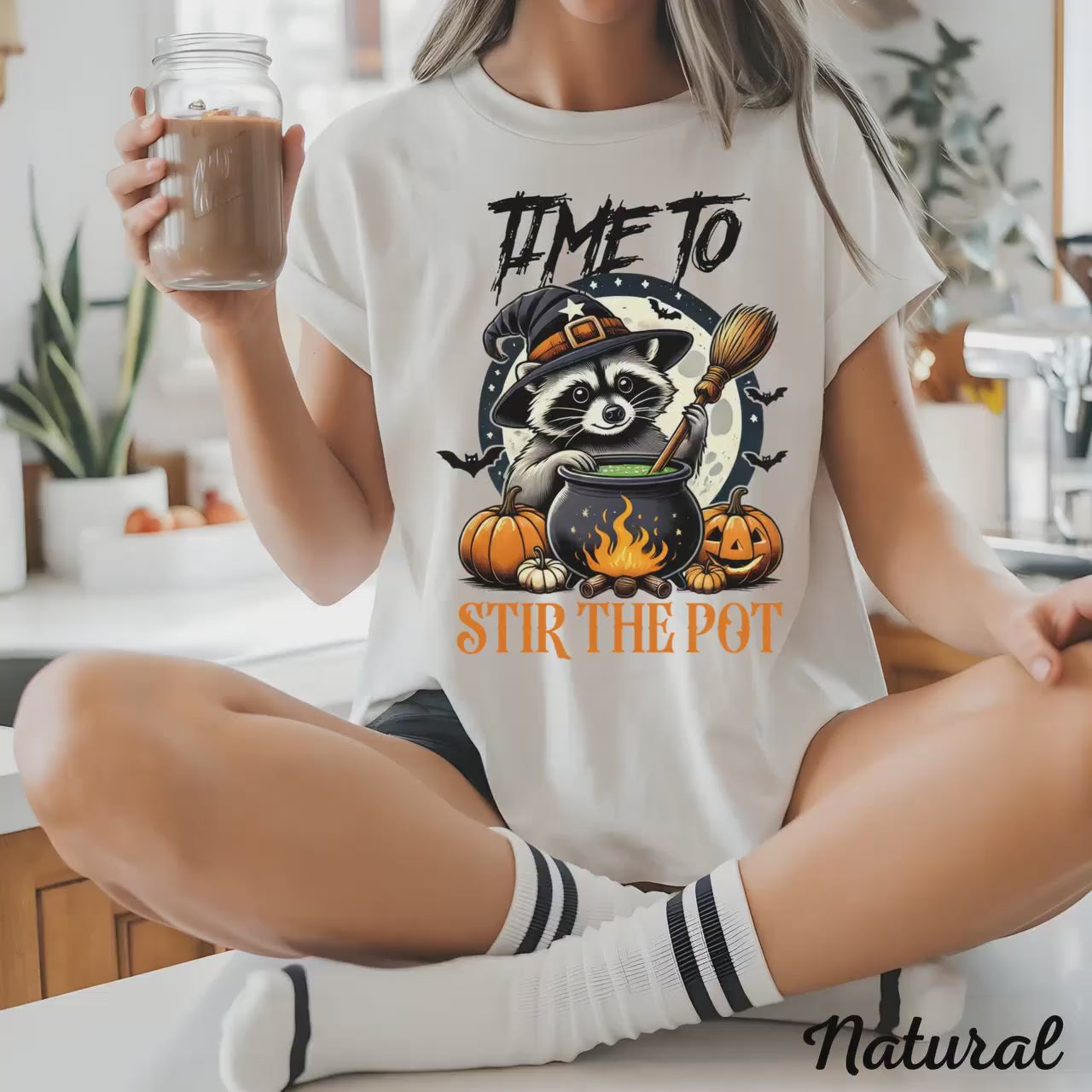 Feral Chaos Queen Stirring the Pot Graphic Tee | Sassy Gen Z Halloween Aesthetic Shirt