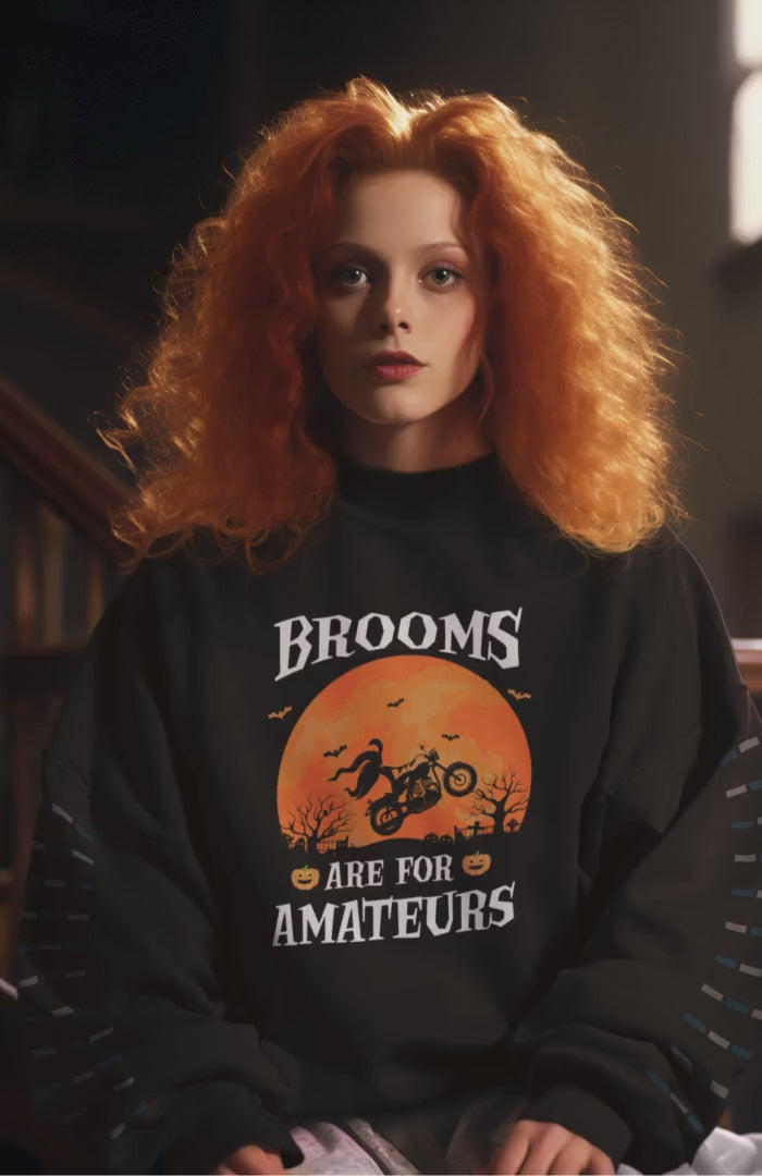 Witch Riding Bike on Full Moon Halloween T-Shirt: Wiccan Biker Love, Spooky Season Tee