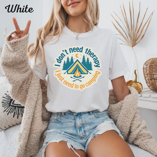 Womens Camping Graphic Tee, Funny Camping Shirt for Women, Outdoor Adventure T Shirt, Hiking Lover Gift, Nature Lover Tee, Camp Life Shirt