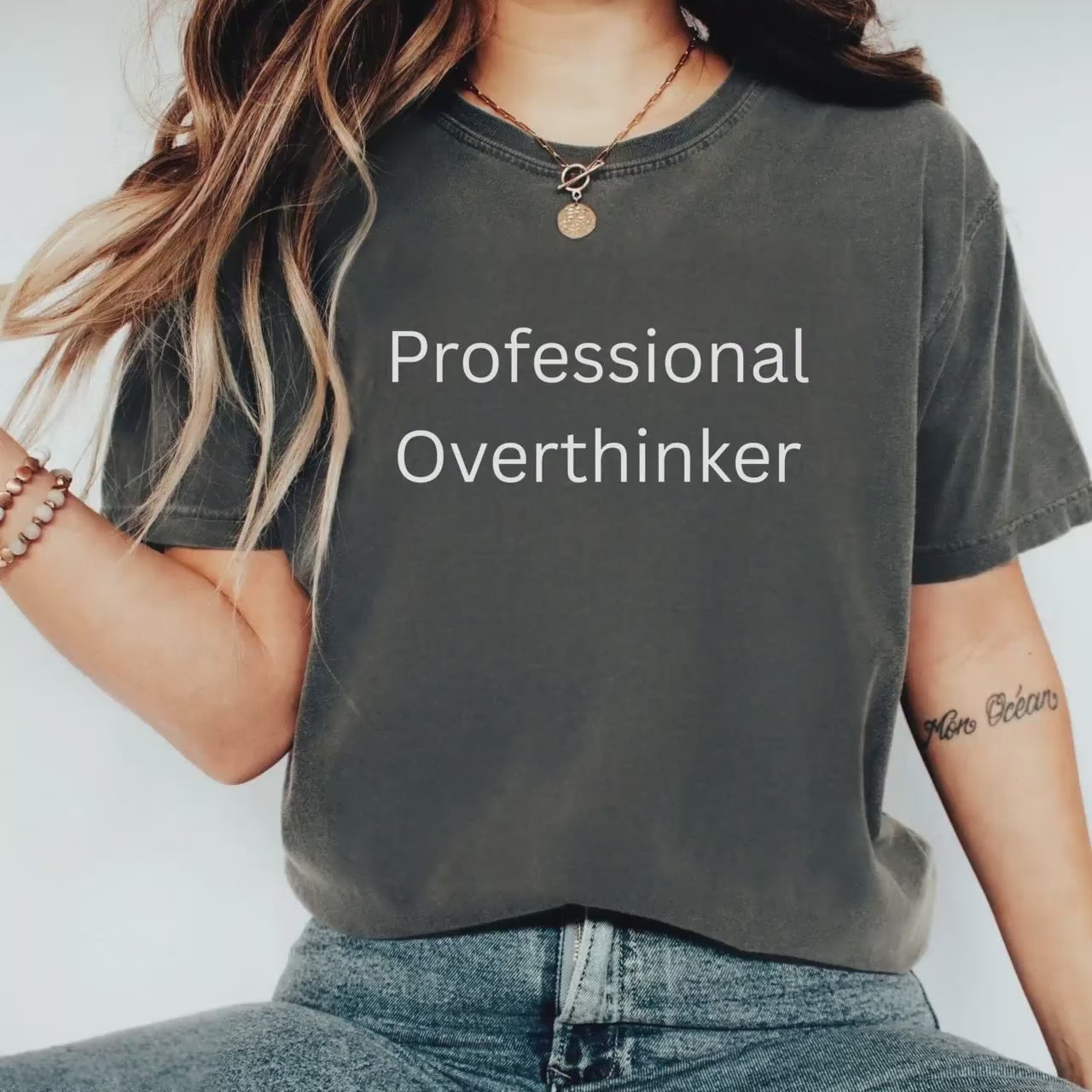 Professional Overthinker T-Shirt: Cute Gift for Therapists, Social Workers, Moms, and Anxious Friends