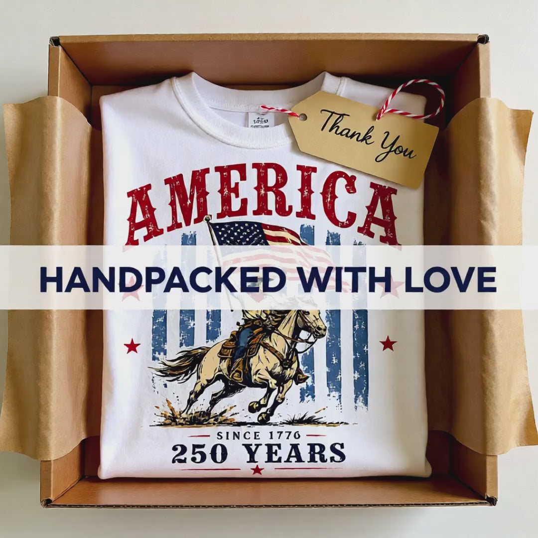 Patriotic USA T-Shirt, American Flag Tee, 250 Years Celebration Shirt, Vintage Style, Cowboy Graphic Top, Independence Day Gift