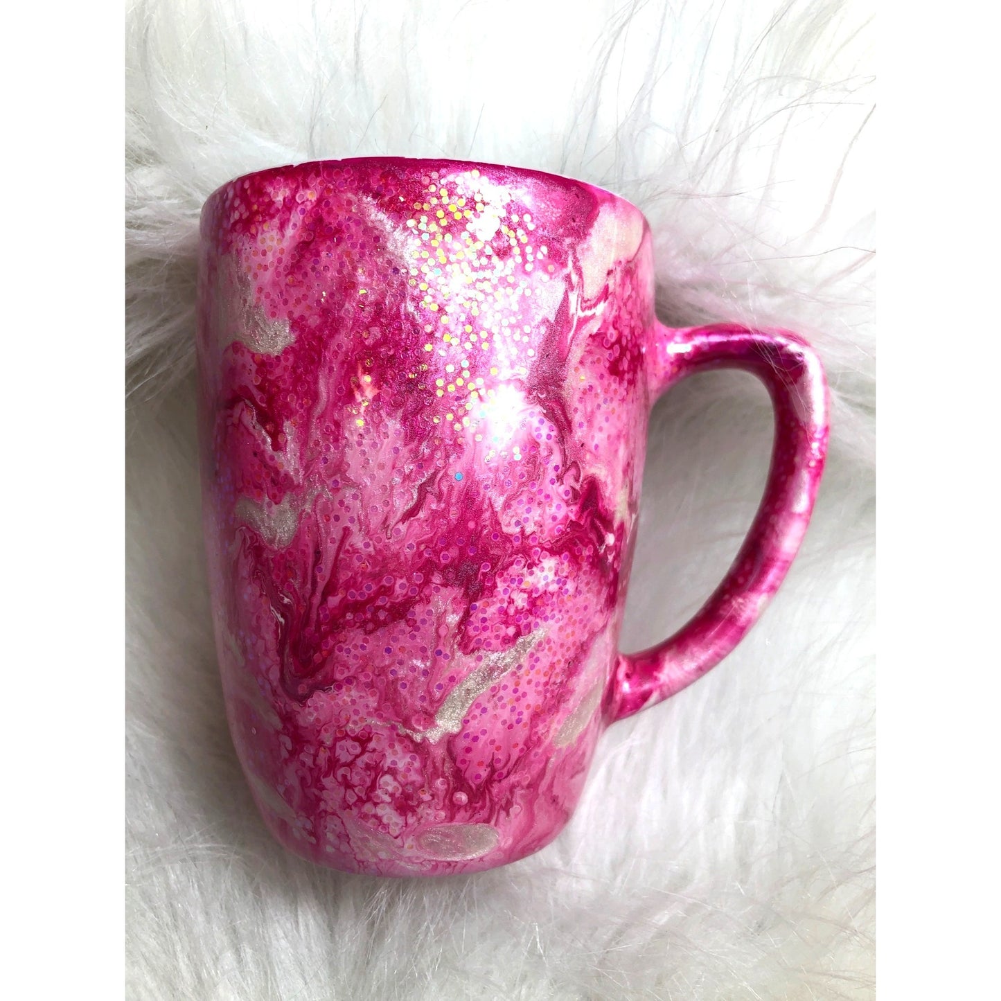 Pink Marble Swirl Ceramic Coffee Mug
