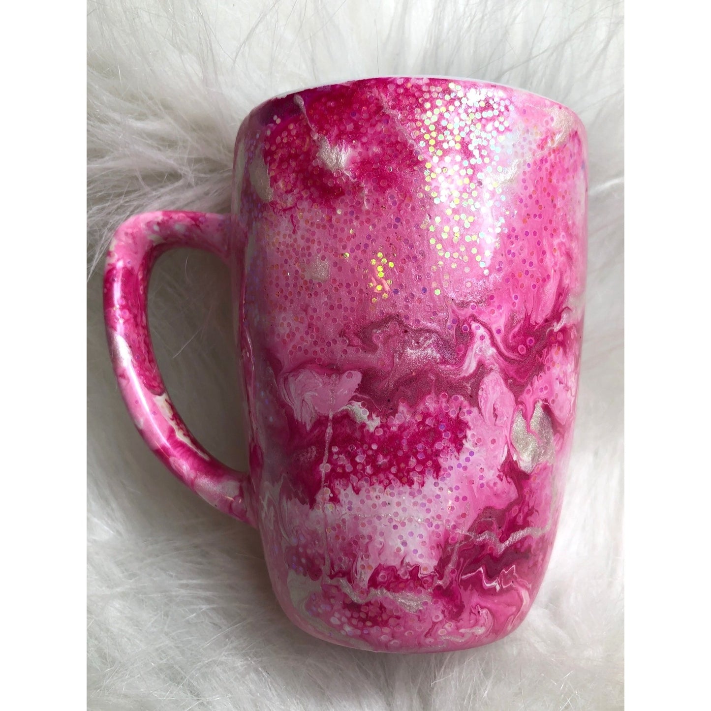 Pink Marble Swirl Ceramic Coffee Mug
