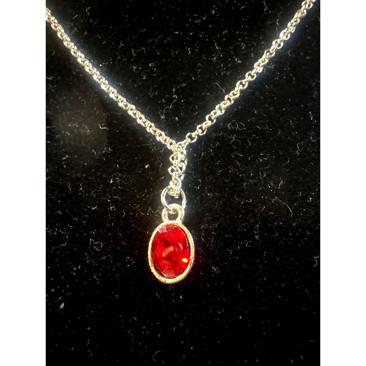 Paparazzi Silver Layered Necklace & Earrings Set With Red Gem Accents