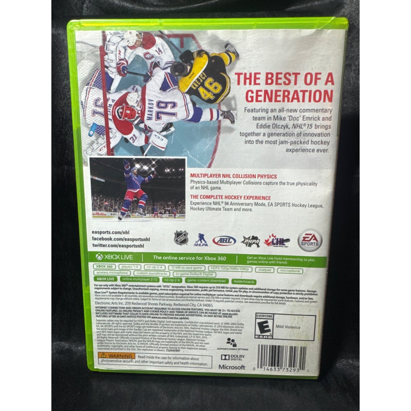 EA Sports NHL 15 Xbox 360 Hockey Video Game Complete With Case