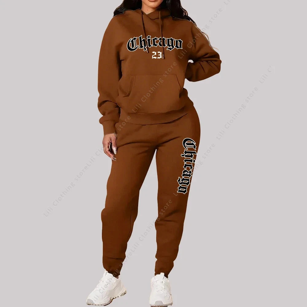 Women's Sets Hoodies Pants 2 Piece Outfits Aesthetic Sportswear Sweatsuit